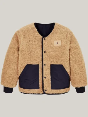 Tommy Hilfiger Gesteppte Relaxed Fit Teddy-Wende-Jacke DESERT SKY / CLASSIC KHAKI Fashion