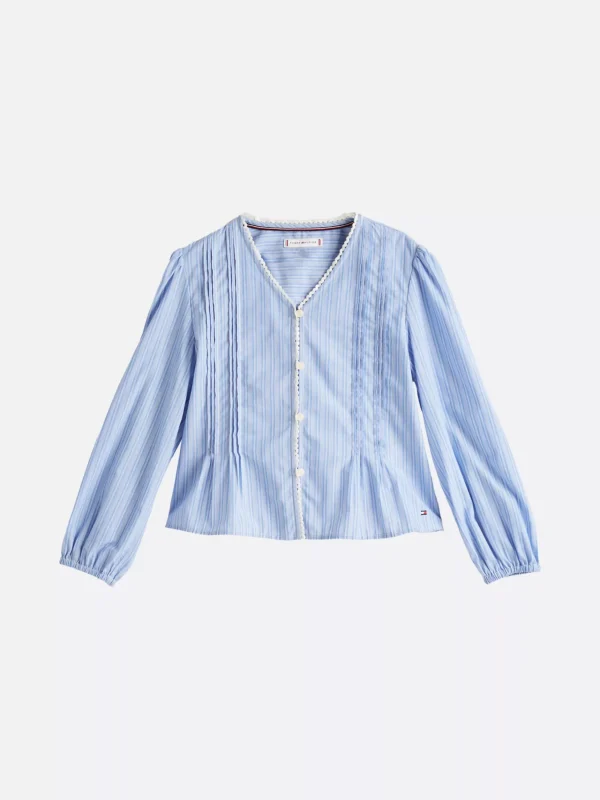 Tommy Hilfiger Gestreifte Bluse mit Falten BLUE SPELL / STRIPE New