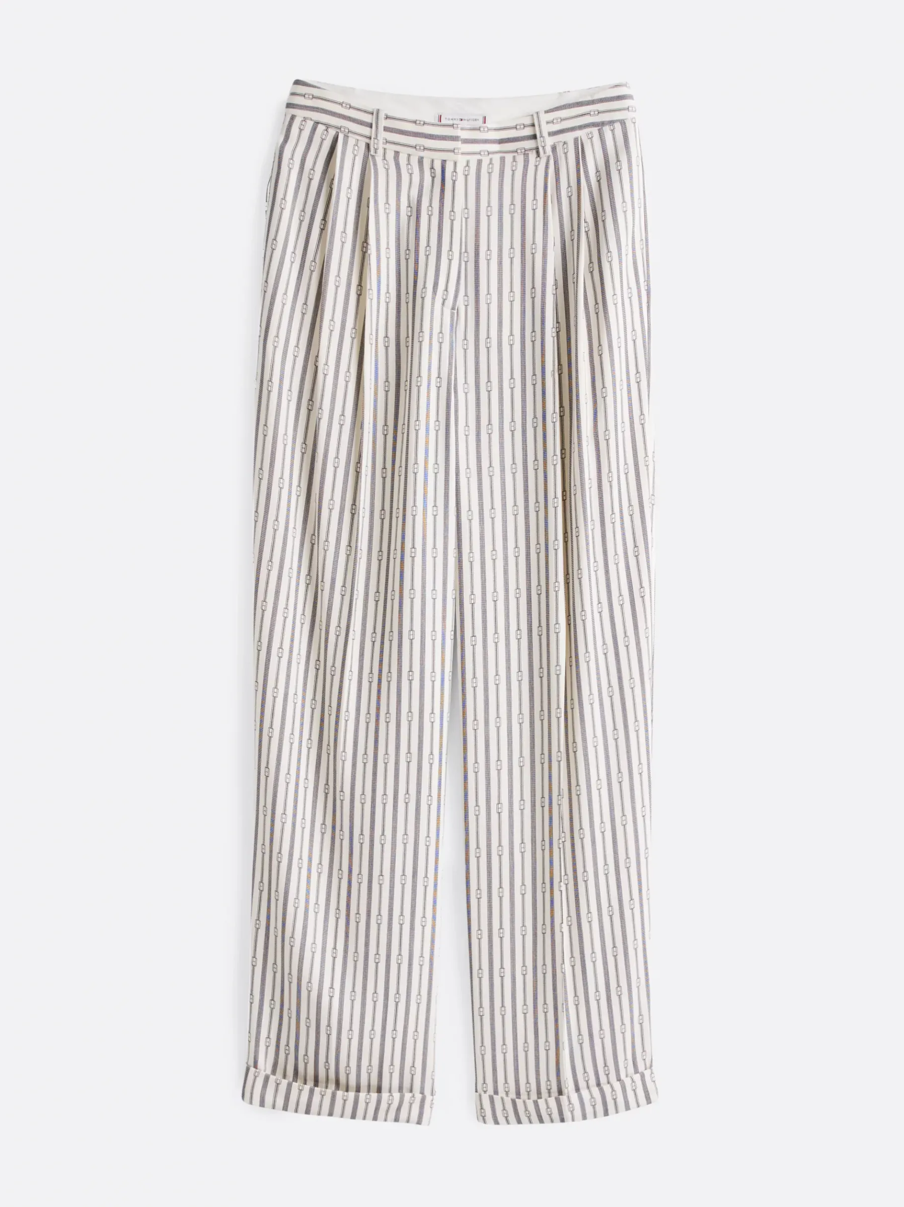 Tommy Hilfiger Gestreifte Relaxed Straight Leg Fit Hose GR FLAG STP/DARK NIGHT NAVY/ IVORY Outlet