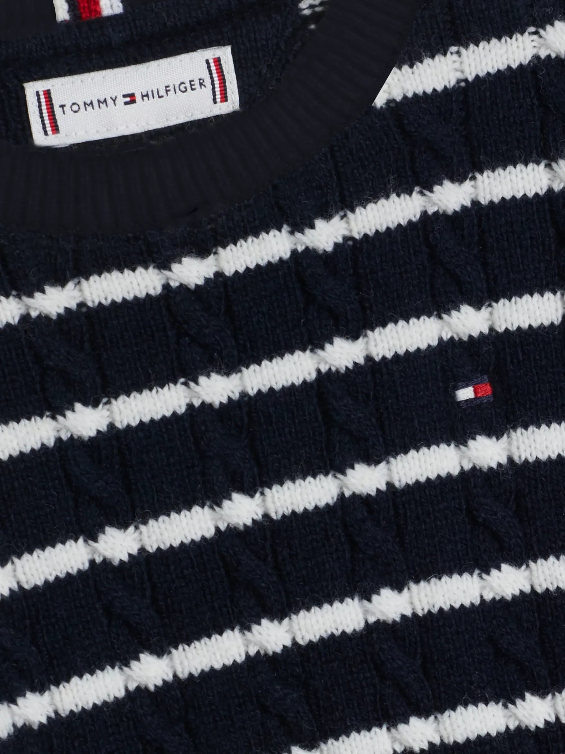 Tommy Hilfiger Gestreifter Zopfstrickpullover NAUTICAL STRIPE Flash Sale