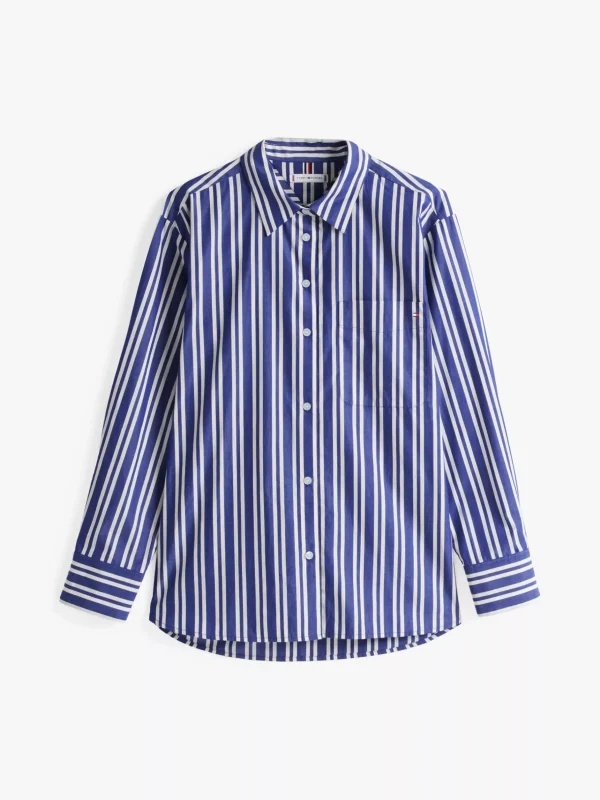 Tommy Hilfiger Gestreiftes Hemd mit Oversized Fit MARINE STP Best