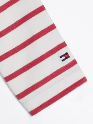 Tommy Hilfiger Gestreiftes Langarmshirt mit Rüschen HERITAGE PINK STRIPE Clearance