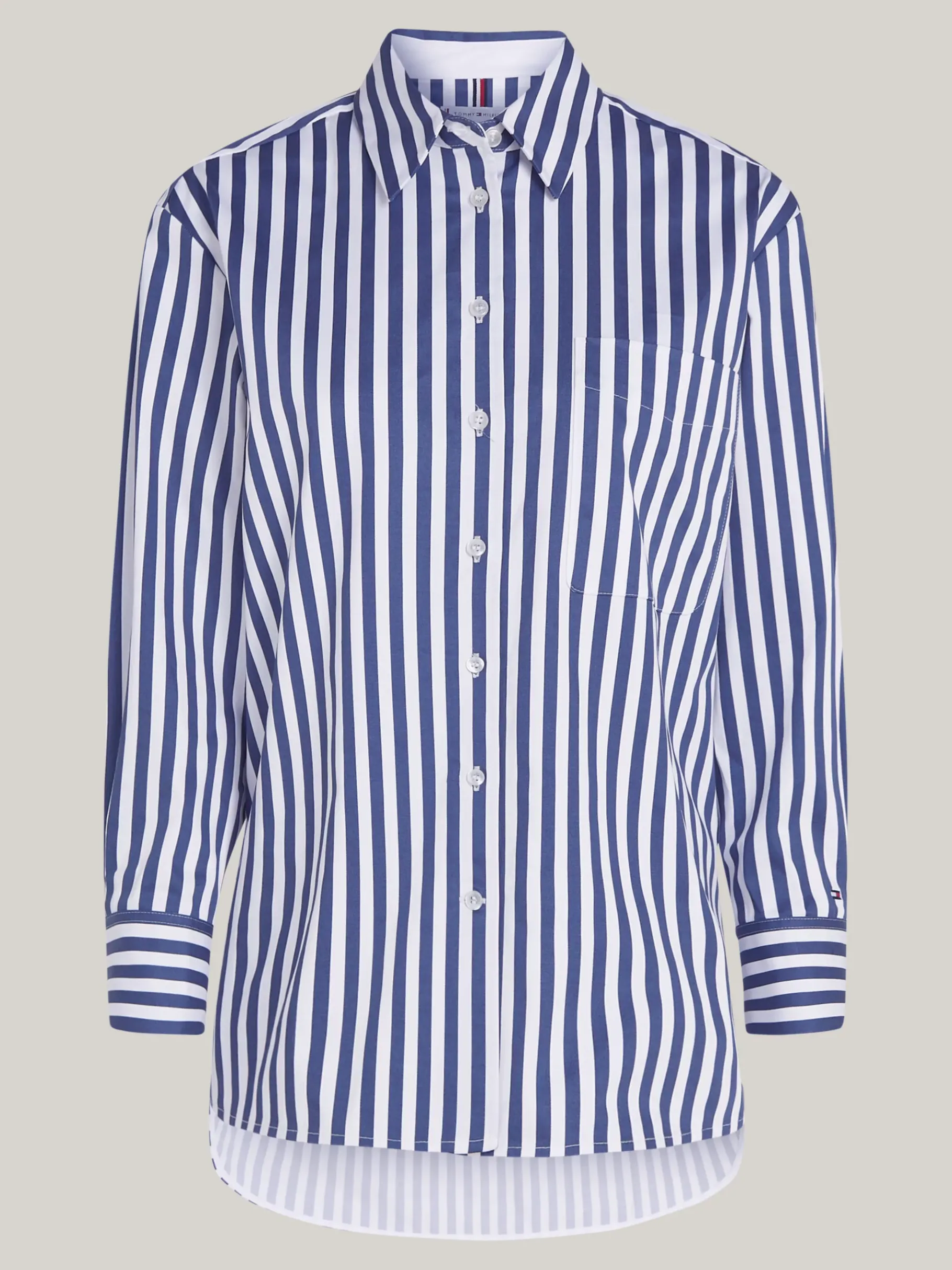 Tommy Hilfiger Gestreiftes Oversized Fit Hemd BANKER STP ANCIENT/ DESERT SKY Store