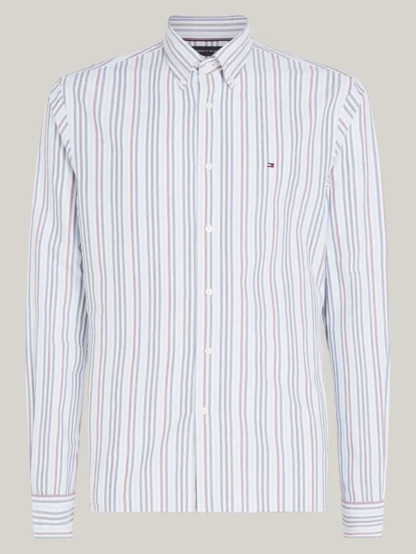 Tommy Hilfiger Gestreiftes Regular Fit Oxford-Hemd CLOUDY BLUE / ROUGE / MULTI Online