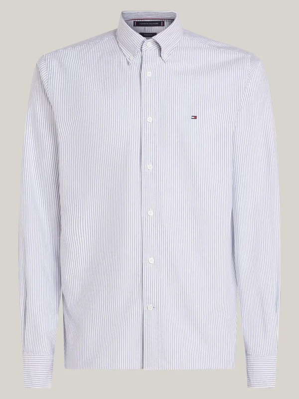 Tommy Hilfiger Gestreiftes Regular Fit Oxford-Hemd ROYAL BLUE / WHITE Sale