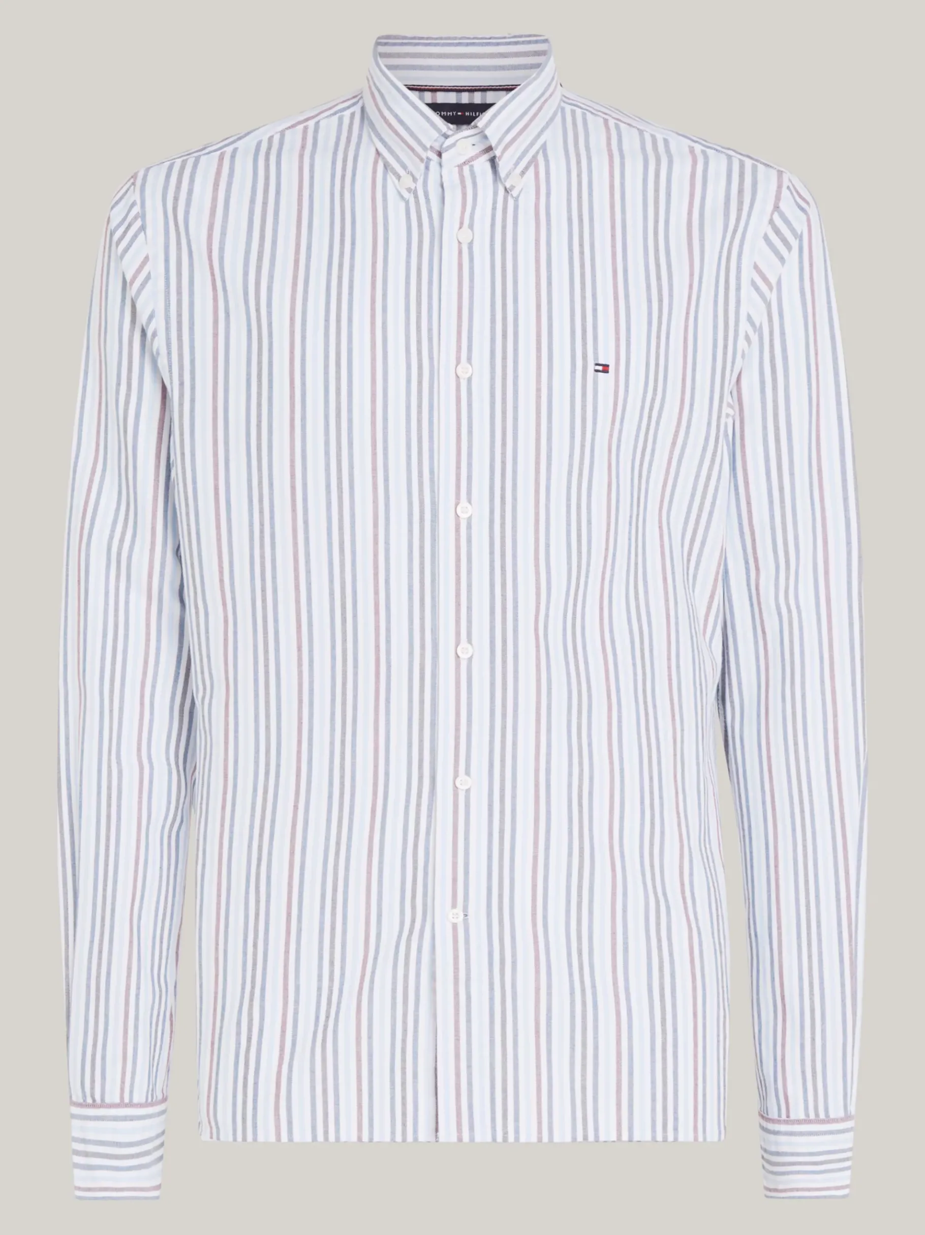 Tommy Hilfiger Gestreiftes Regular Fit Oxford-Hemd CLOUDY BLUE / ROUGE / MULTI Online