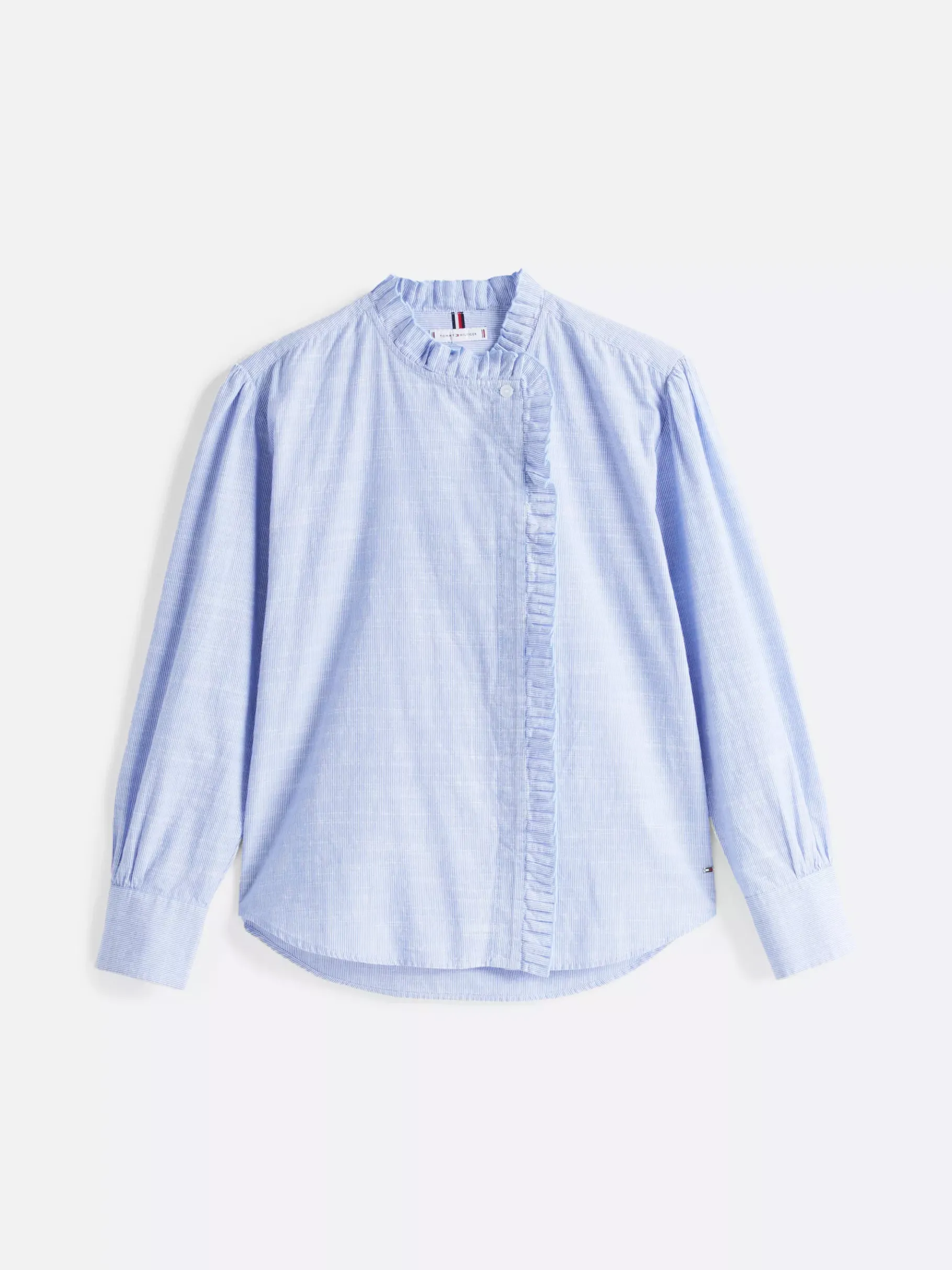 Tommy Hilfiger Gestreiftes Relaxed Fit Hemd mit Rüschen FINE ITHAKA STP BREEZY BLUE Flash Sale