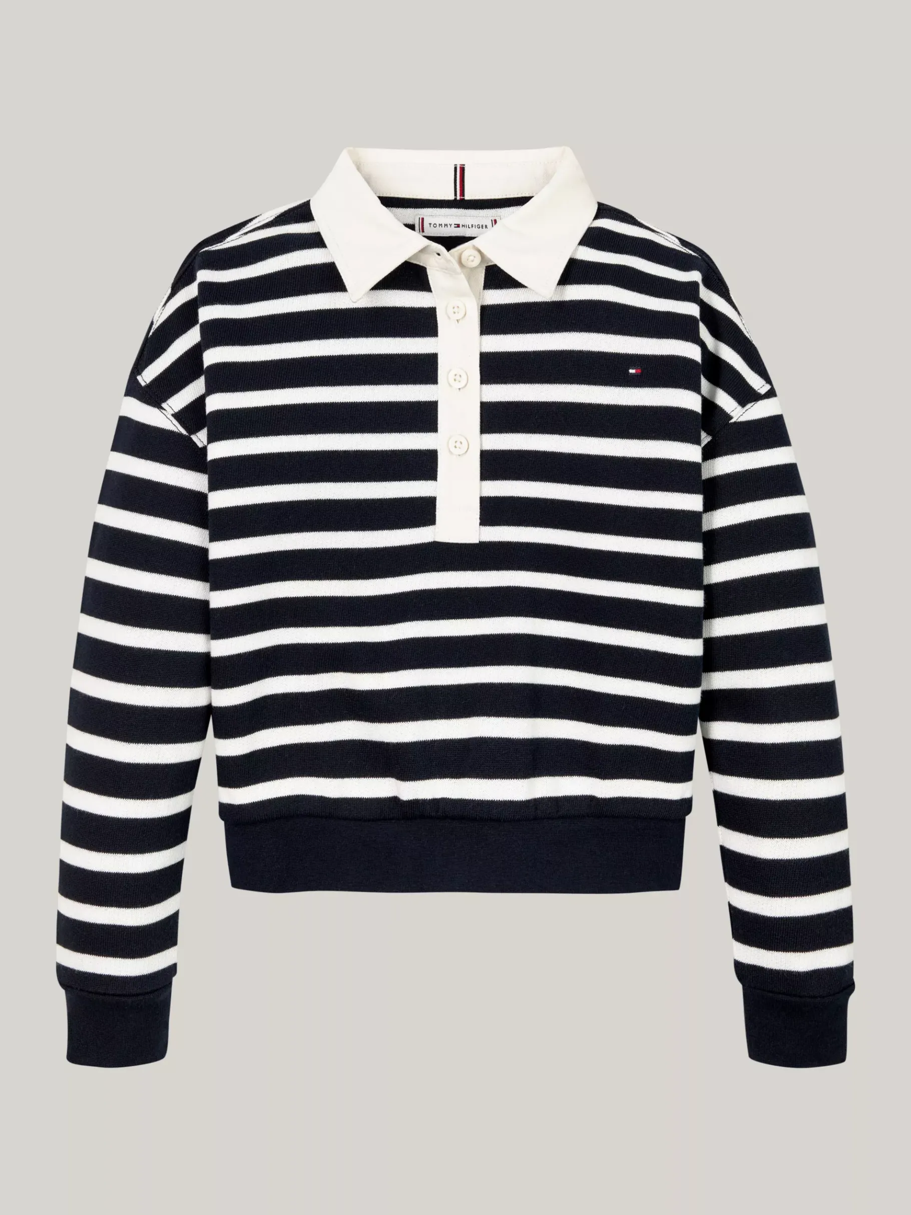 Tommy Hilfiger Gestreiftes Relaxed Fit Polo-Sweatshirt DESERT SKY STRIPE Fashion