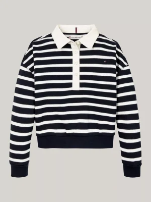 Tommy Hilfiger Gestreiftes Relaxed Fit Polo-Sweatshirt DESERT SKY STRIPE Fashion