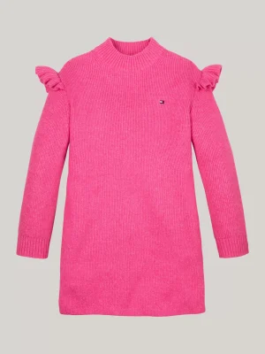 Tommy Hilfiger Gestreiftes Strickkleid im Skater-Stil HERITAGE PINK New