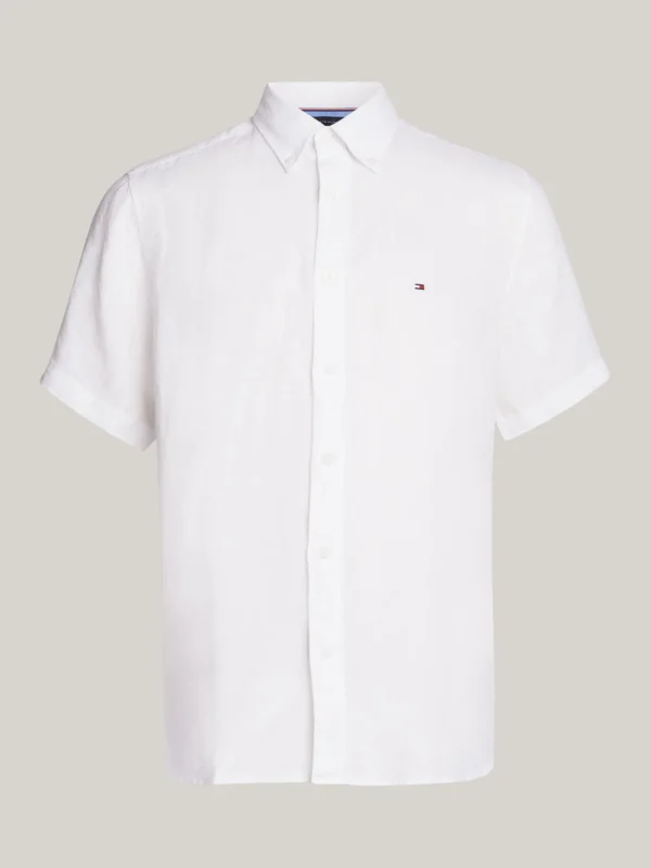 Tommy Hilfiger Gewaschenes Hemd aus reinem Leinen OPTIC WHITE Store