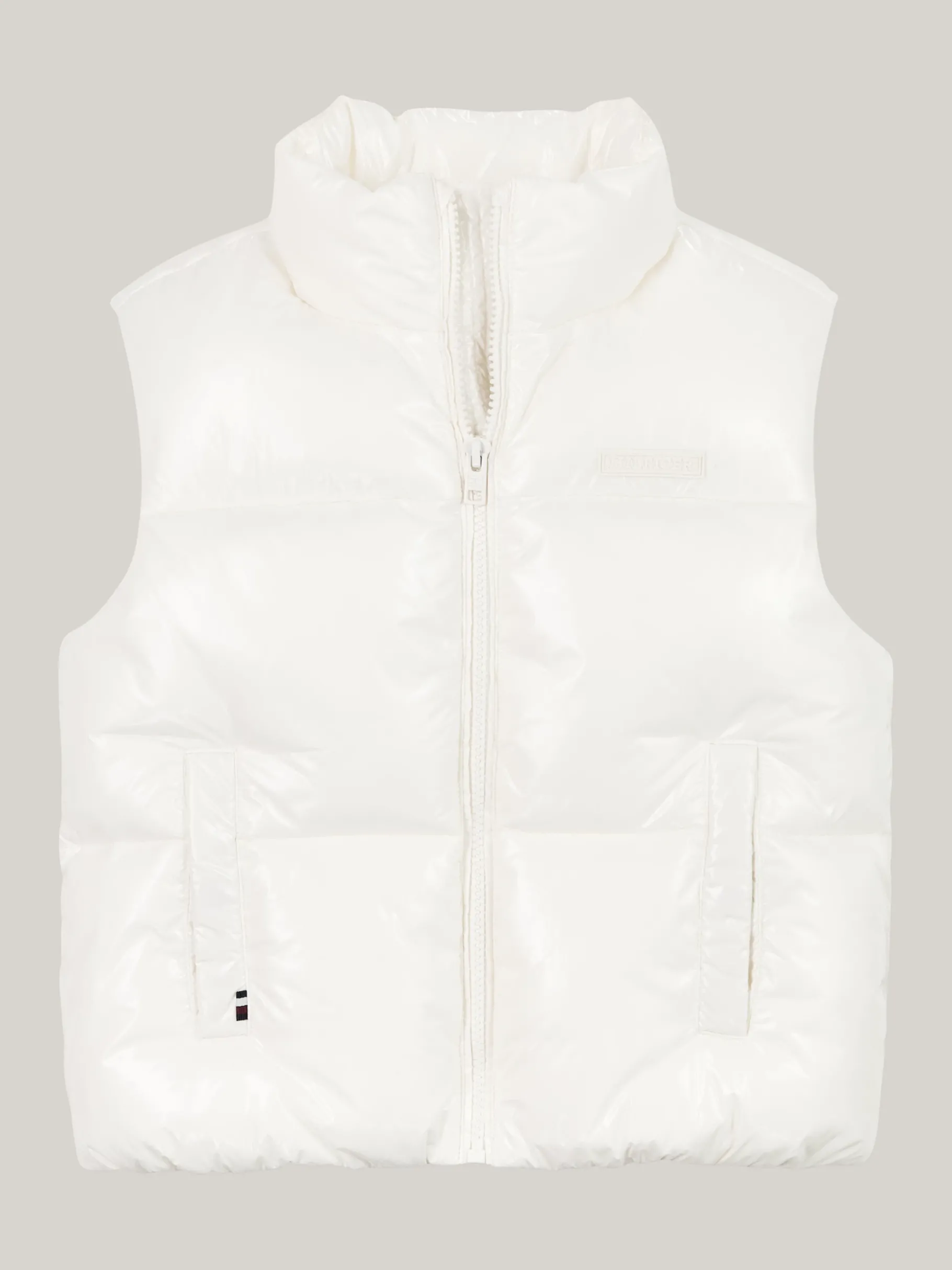 Tommy Hilfiger Glänzende Relaxed Fit Puffer-Weste ANCIENT WHITE Cheap