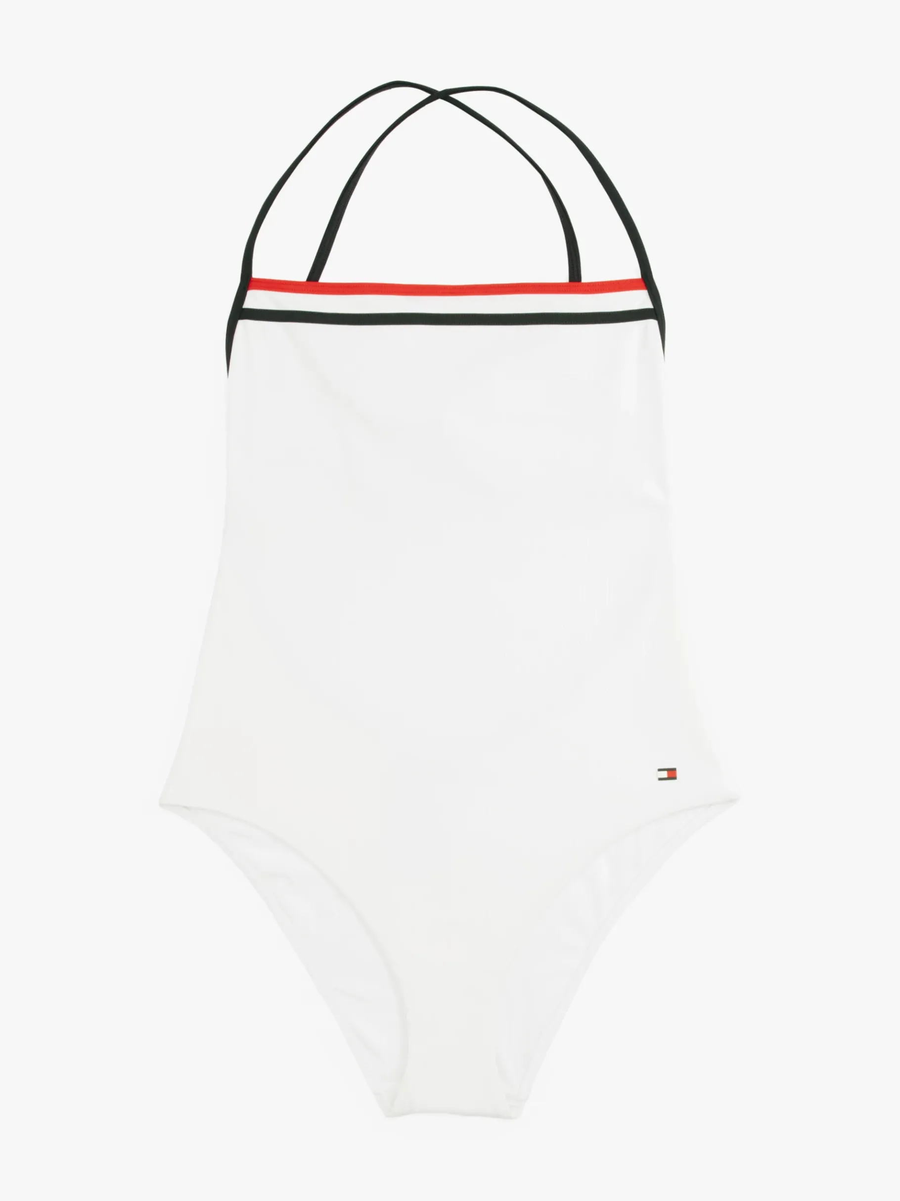 Tommy Hilfiger Global Stripe strukturierter Badeanzug WHITE Outlet