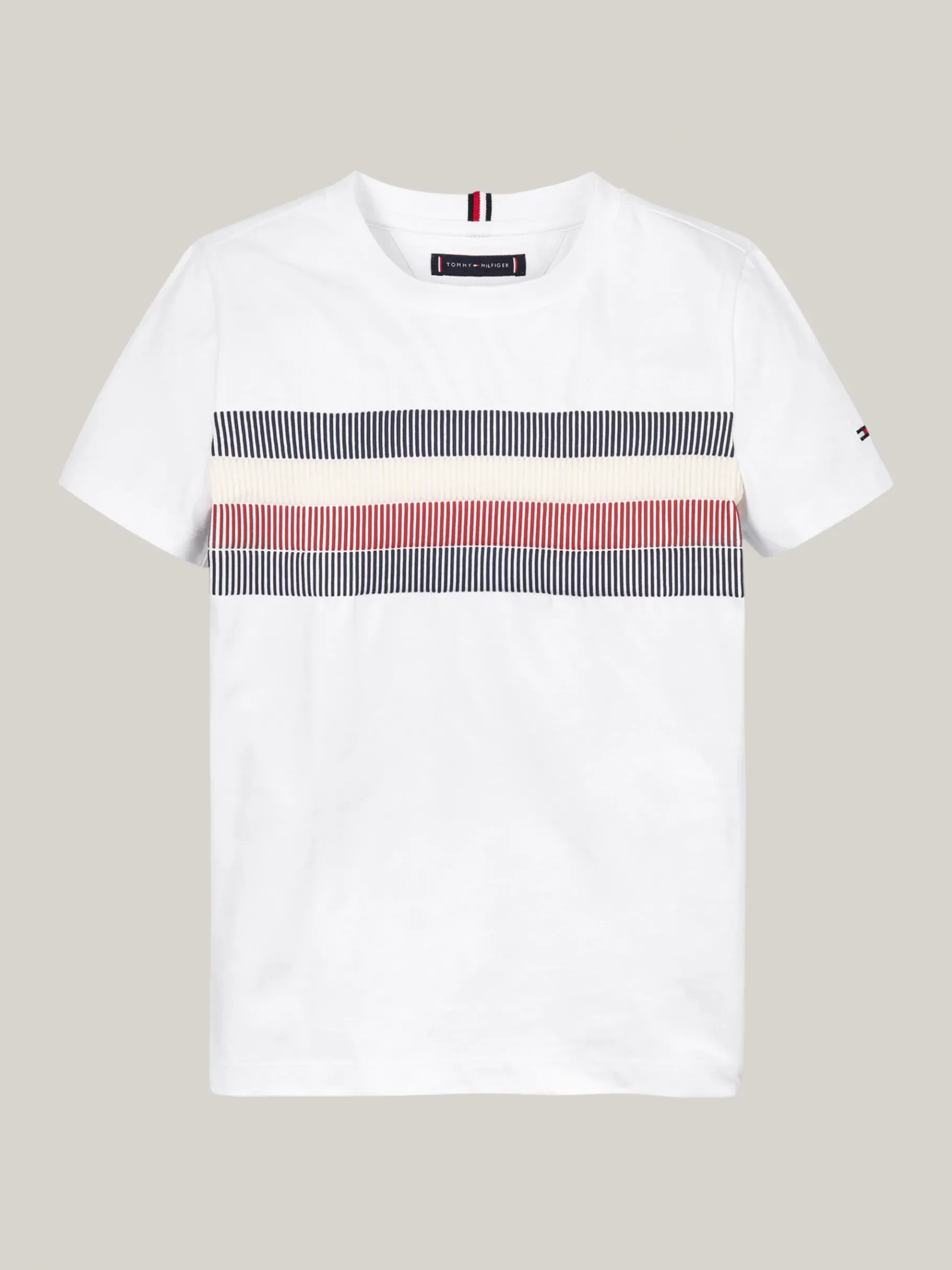 Tommy Hilfiger Global Stripe T-Shirt mit Rundhalsausschnitt WHITE Best