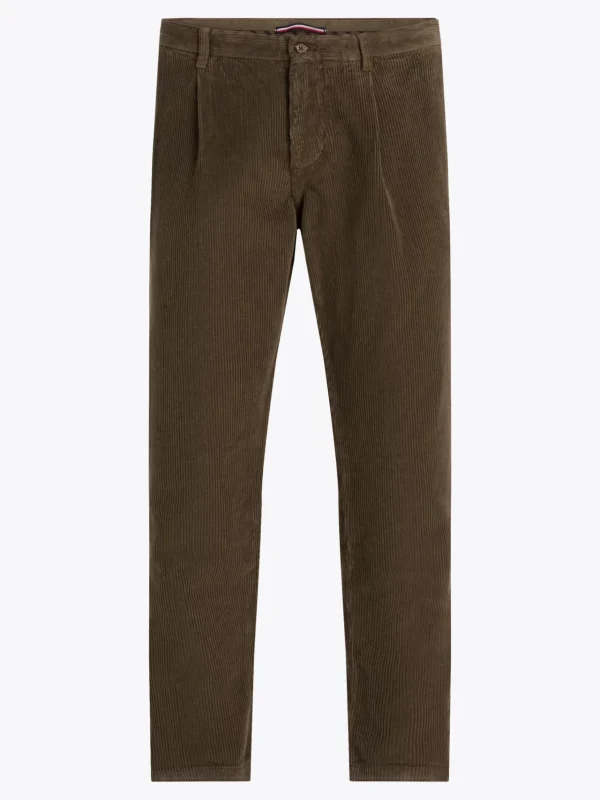Tommy Hilfiger Harlem Tapered Leg Fit Cord-Chinos mit Stretch ARMY GREEN Cheap