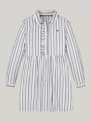 Tommy Hilfiger Hemdkleid mit Rüschen und Metallic-Streifen LUREX STP DESERT SKY/ WHITE Sale