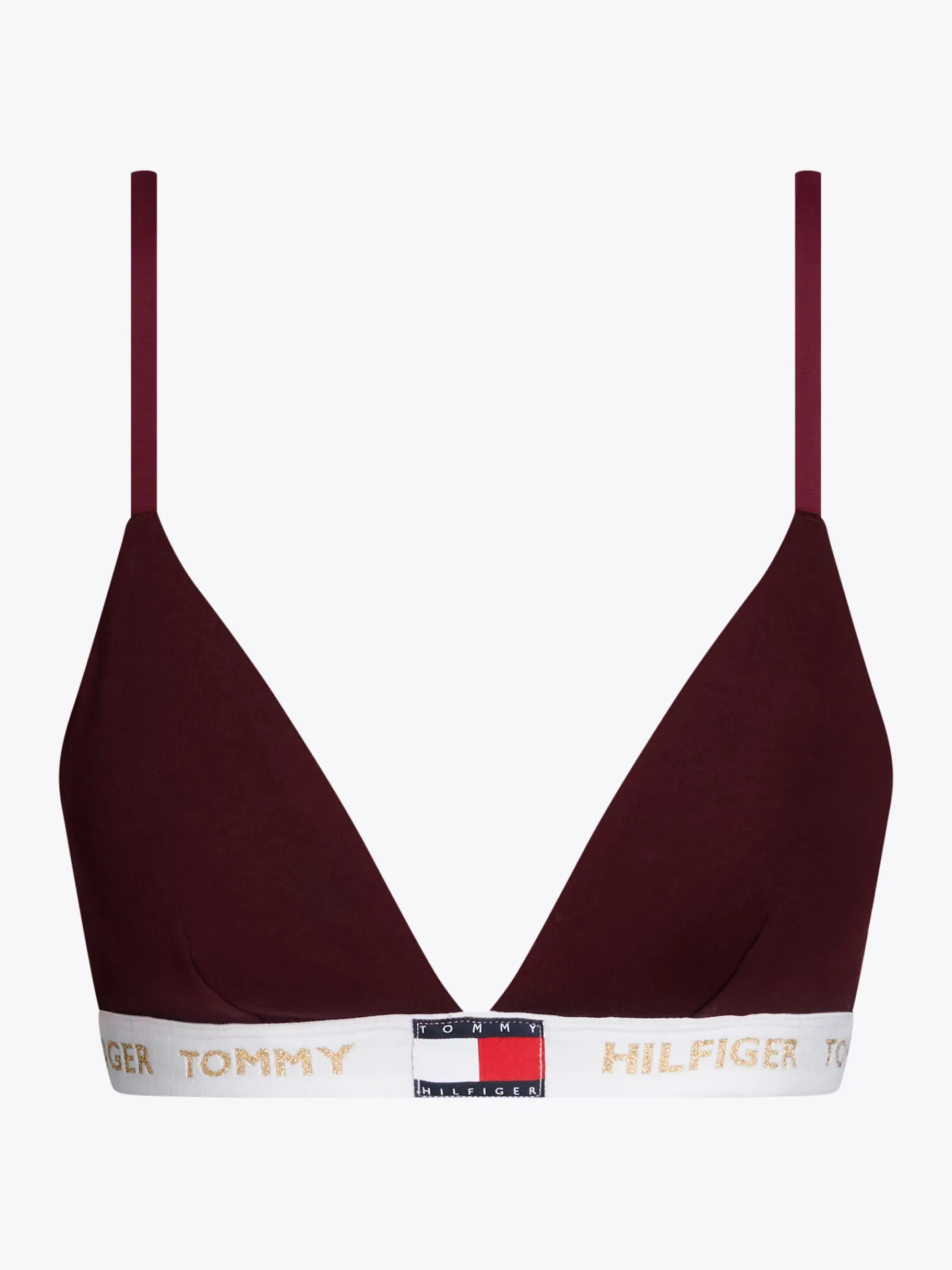 Tommy Hilfiger Heritage gepolsterter Triangel-BH mit Logo DEEP BURGUNDY Discount