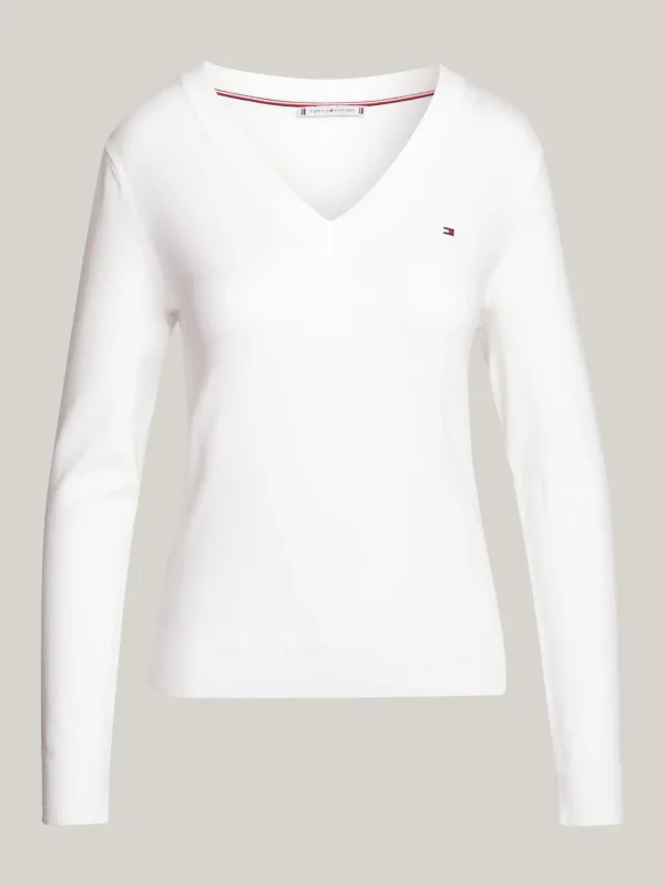 Tommy Hilfiger Heritage Pullover mit V-Ausschnitt ECRU Flash Sale