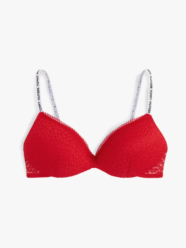 Tommy Hilfiger Heritage Push-up-BH ohne Bügel mit Spitze PRIMARY RED Flash Sale