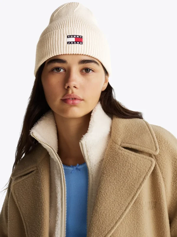 Tommy Hilfiger Heritage Rippstrick-Beanie mit Logo NEWSPRINT Flash Sale