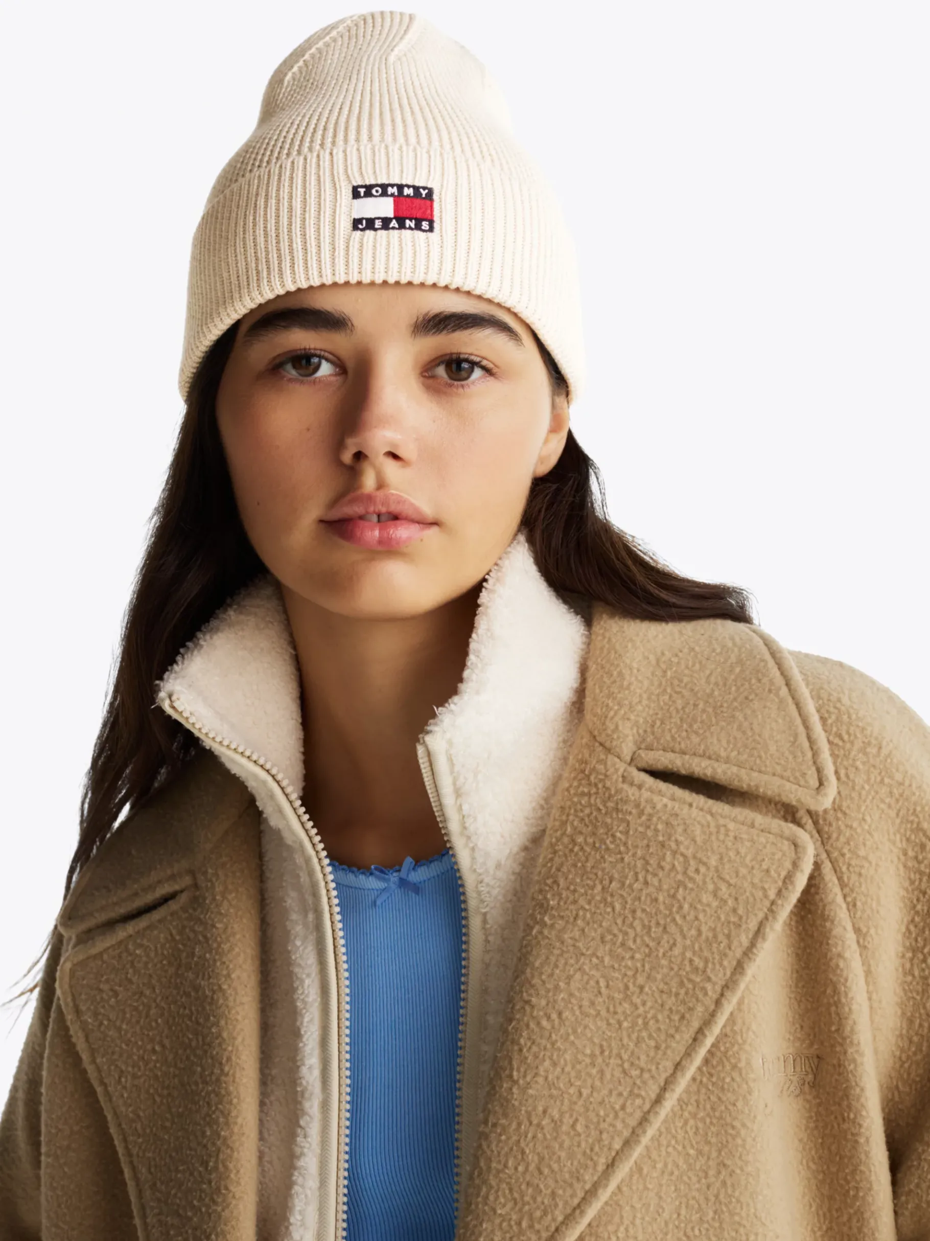 Tommy Hilfiger Heritage Rippstrick-Beanie mit Logo NEWSPRINT Flash Sale