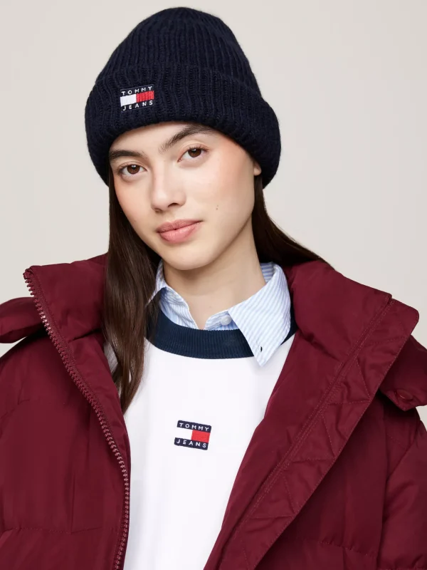 Tommy Hilfiger Heritage Rippstrick-Beanie mit Wolle DARK NIGHT NAVY Cheap