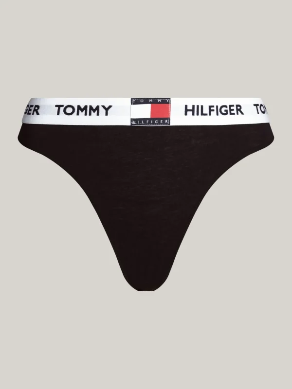 Tommy Hilfiger Heritage Slip mit Logomuster-Taillenbund BLACK Cheap