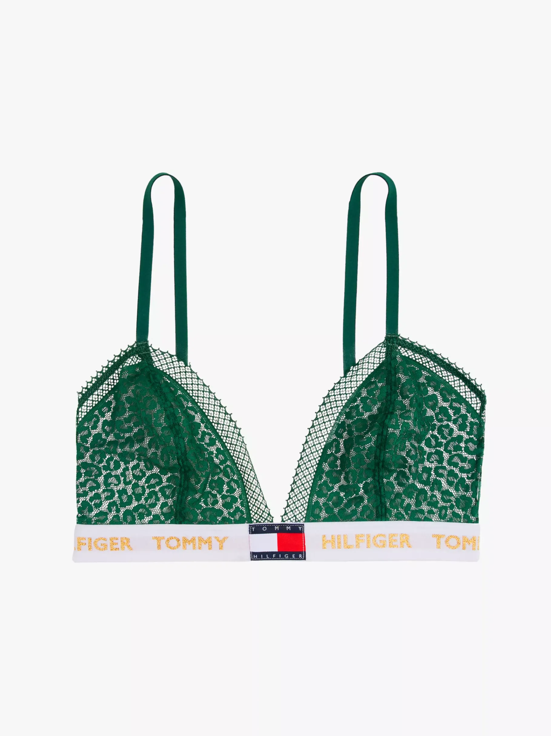Tommy Hilfiger Heritage Triangel-BH mit Leopardenspitze ORNAMENTAL GREEN Cheap