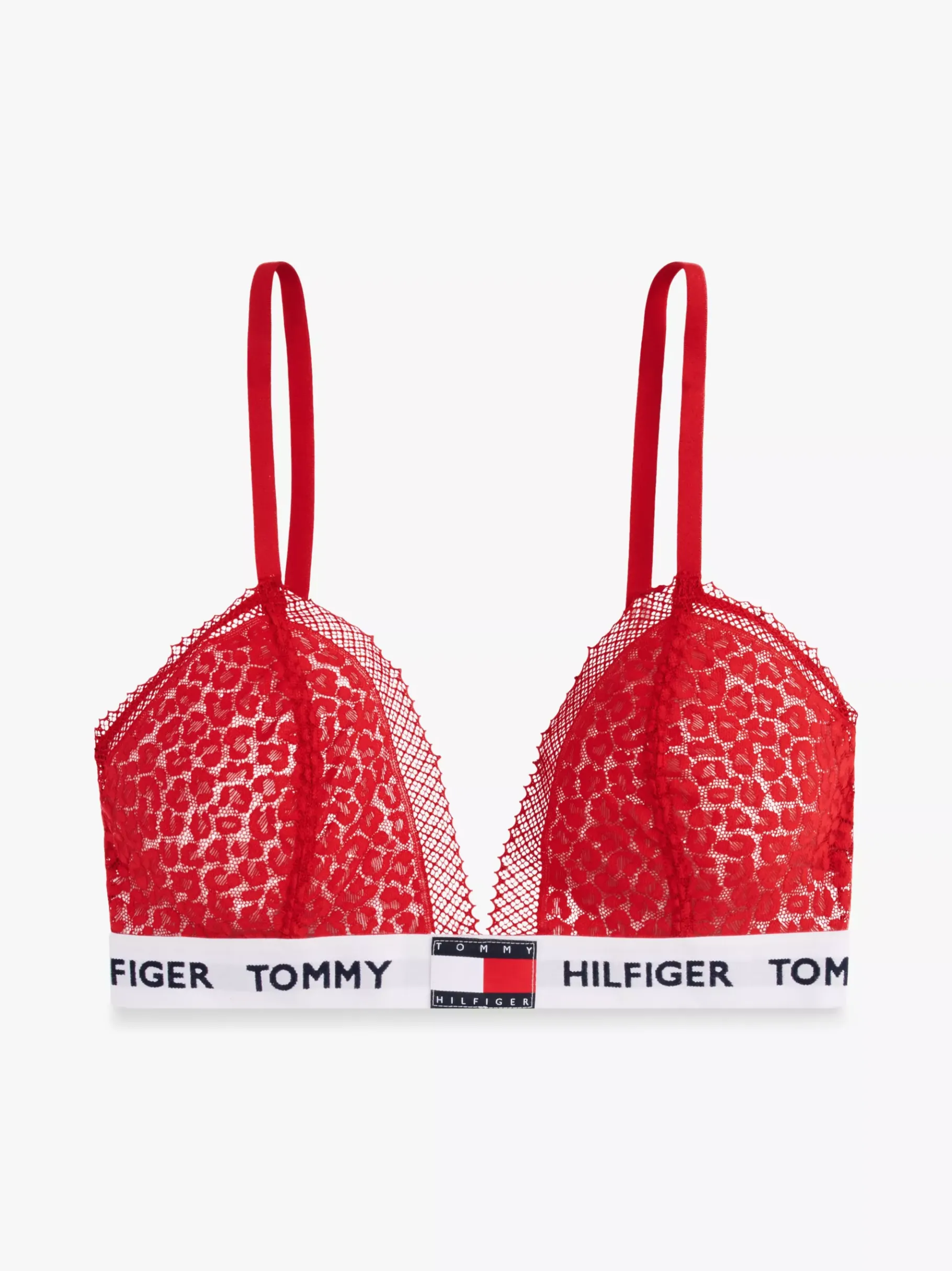 Tommy Hilfiger Heritage ungefütterter Triangel-BH mit Spitze PRIMARY RED Online