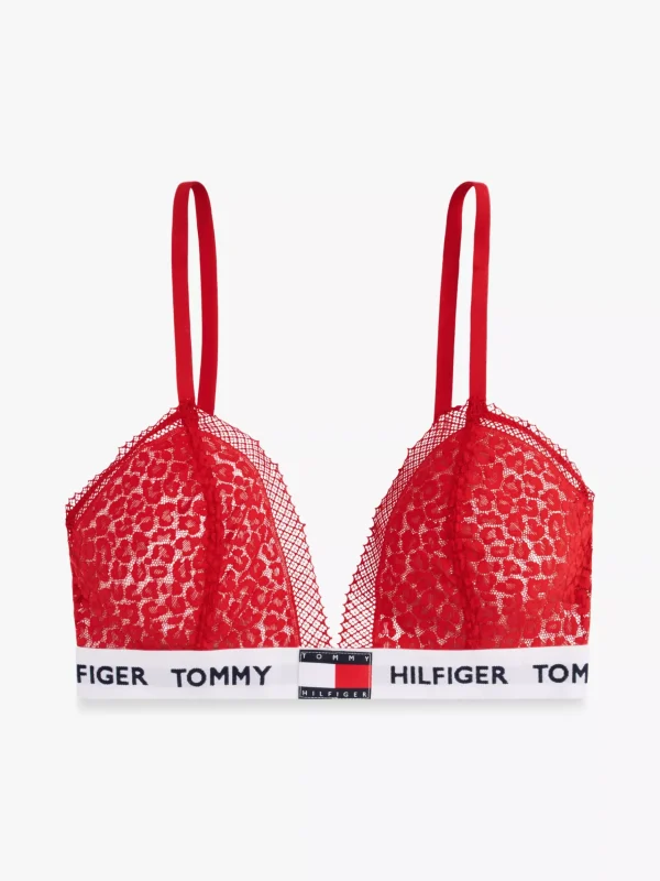 Tommy Hilfiger Heritage ungefütterter Triangel-BH mit Spitze PRIMARY RED Online
