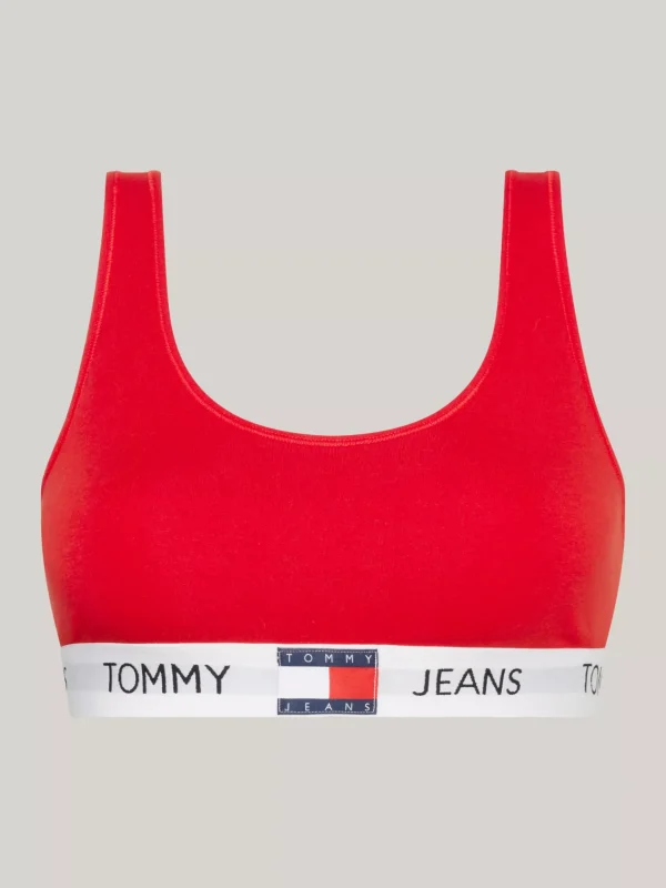 Tommy Hilfiger Heritage Ungefüttertes Bralette mit Logo DEEP CRIMSON Cheap