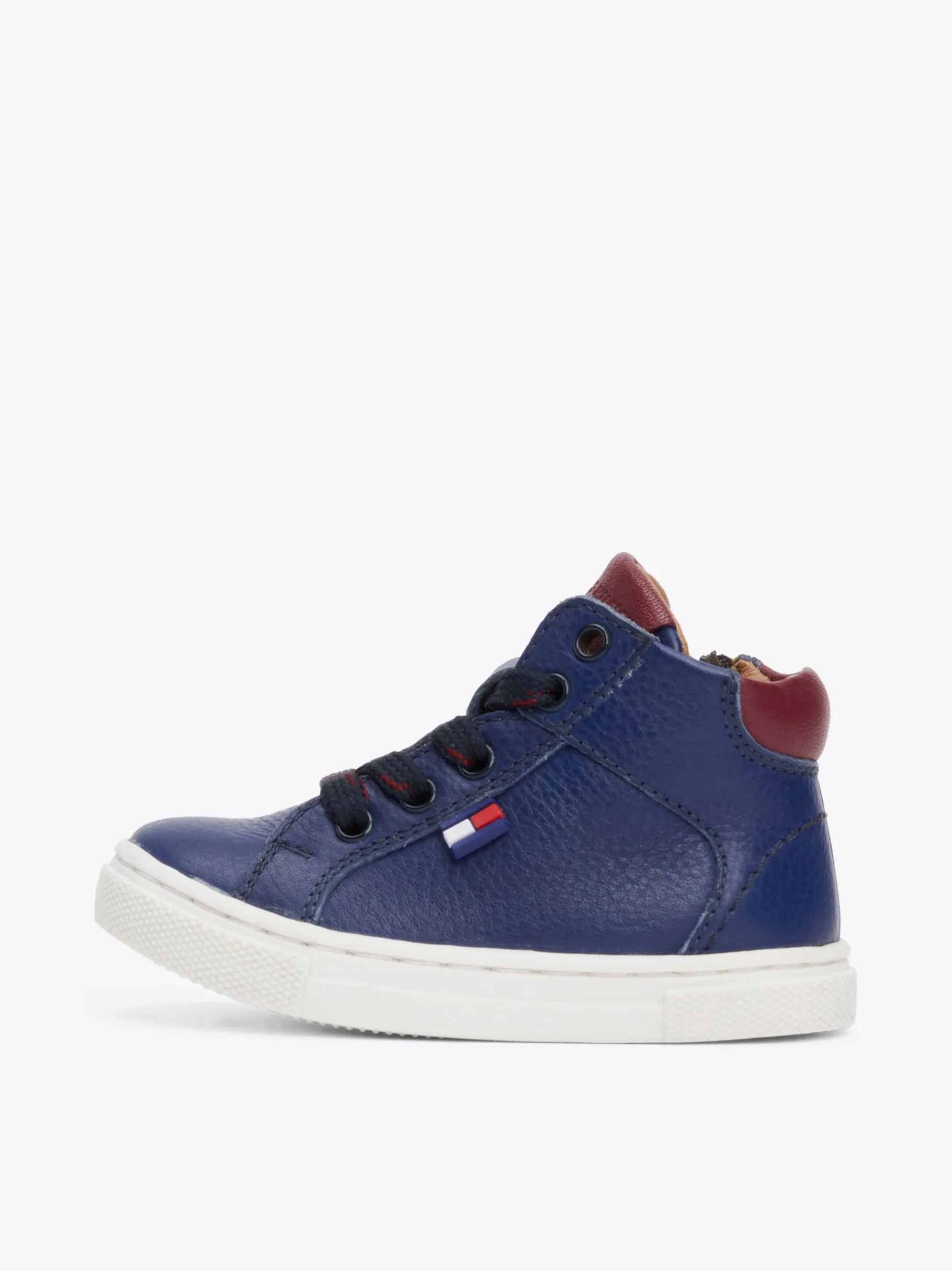 Tommy Hilfiger High-Top Sneaker aus Leder BLUE/BORDEAUX Store