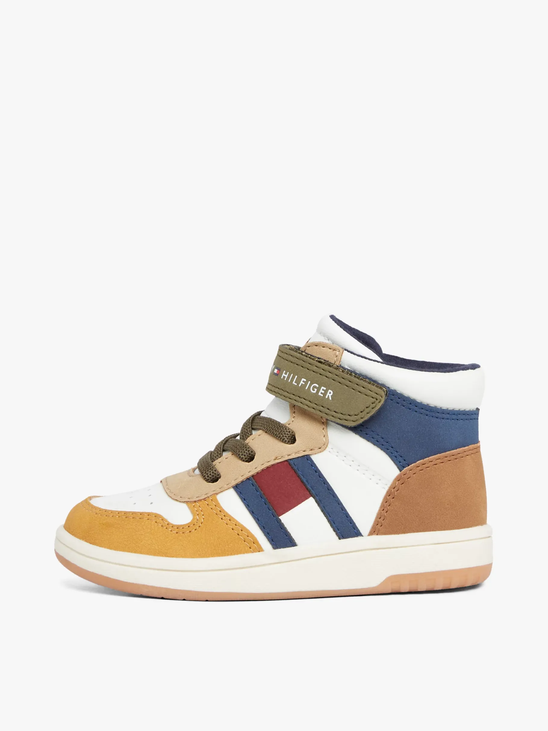 Tommy Hilfiger High-Top Sneaker mit Klett-Riemen und Flag OFF WHITE/MULTICOLOR Best Sale