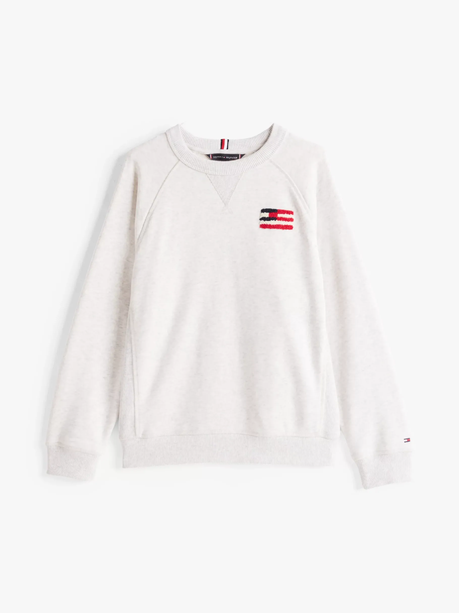 Tommy Hilfiger Hilfiger Flag Relaxed Fit Sweatshirt SNOW WHITE HEATHER New