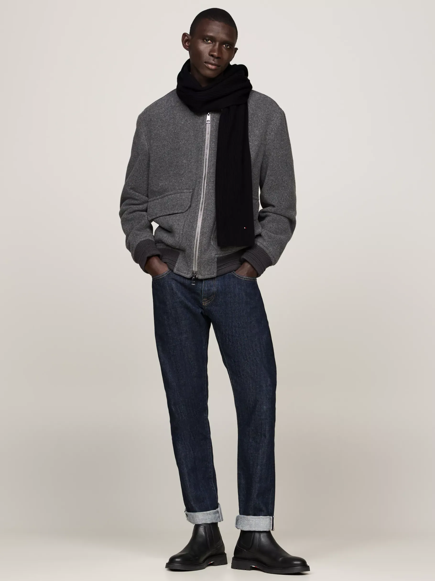 Tommy Hilfiger Hilfiger Flag Schal mit Kaschmir BLACK Shop