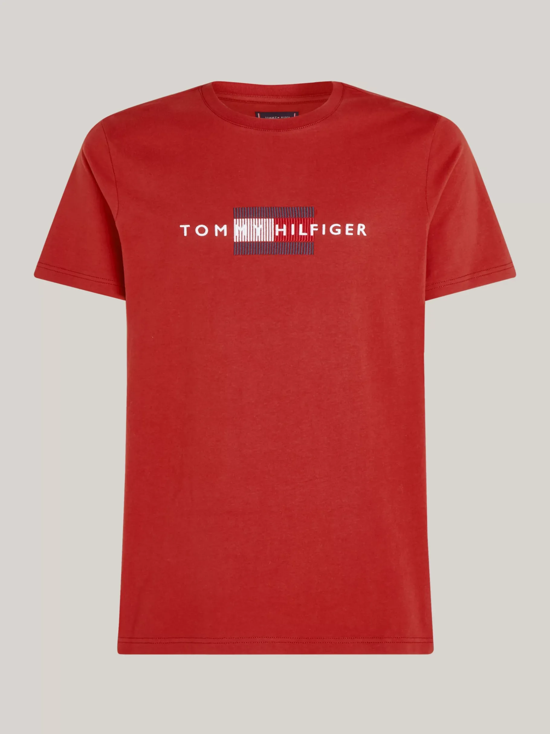 Tommy Hilfiger Hilfiger Flag T-Shirt mit Stickerei DARK MAGMA Discount