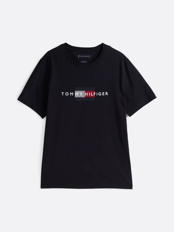 Tommy Hilfiger Hilfiger Flag T-Shirt mit Stickerei DESERT SKY Outlet