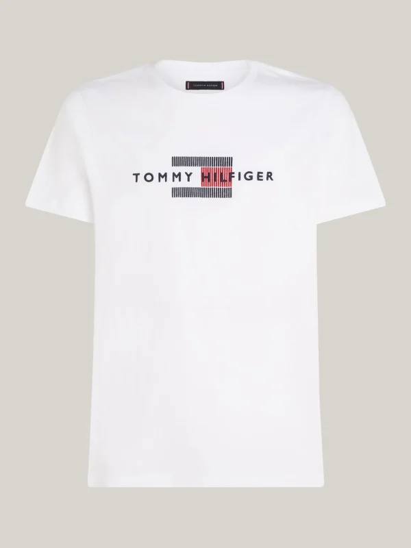 Tommy Hilfiger Hilfiger Flag T-Shirt mit Stickerei WHITE Hot