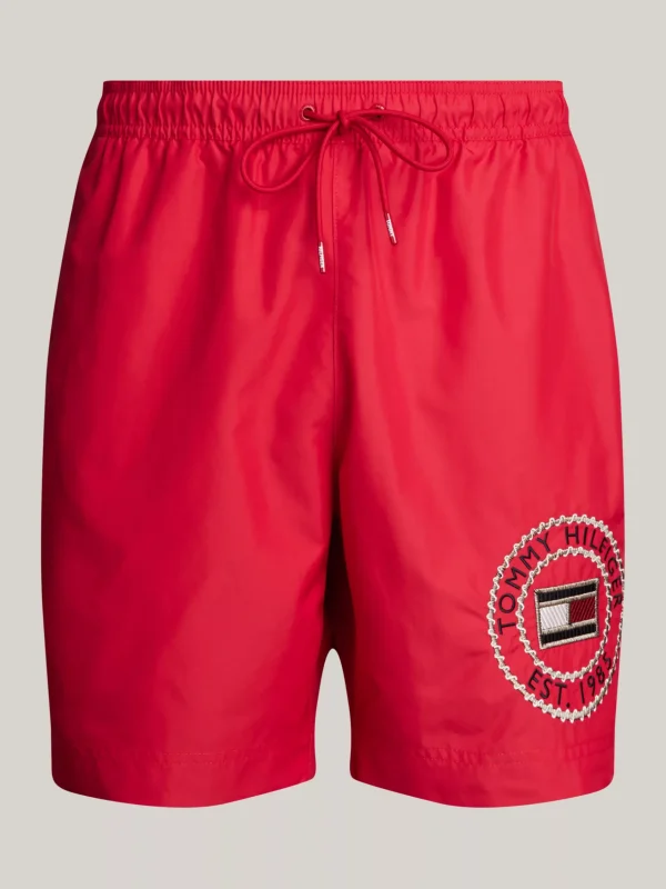 Tommy Hilfiger Hilfiger Logo lange Badeshorts mit Tunnelzug PRIMARY RED Sale