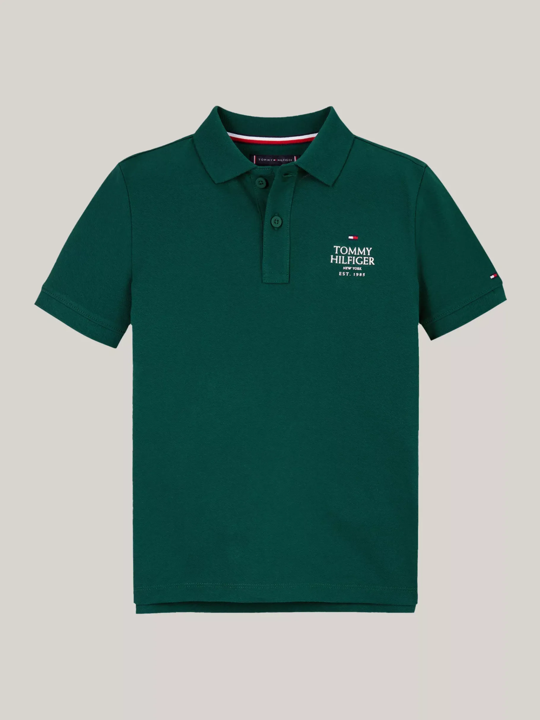 Tommy Hilfiger Hilfiger Logo Regular Fit Piqué-Poloshirt ORNAMENTAL GREEN Outlet