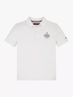 Tommy Hilfiger Hilfiger Logo Regular Fit Piqué-Poloshirt WHITE Online