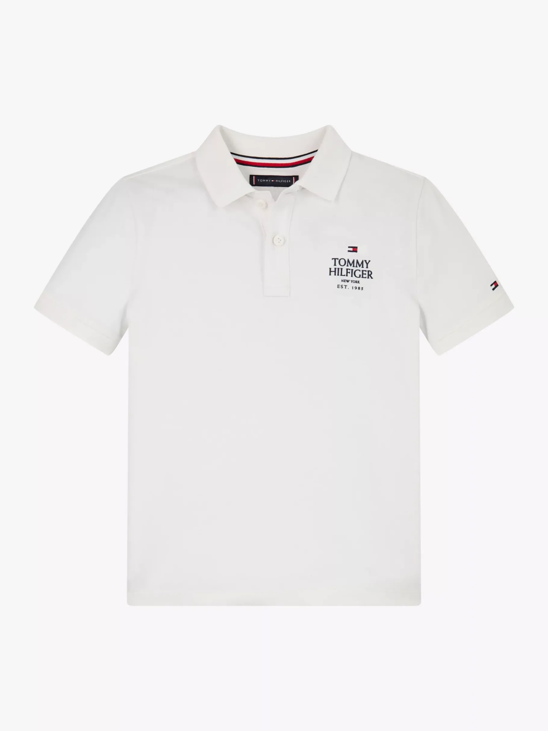 Tommy Hilfiger Hilfiger Logo Regular Fit Piqué-Poloshirt WHITE Online