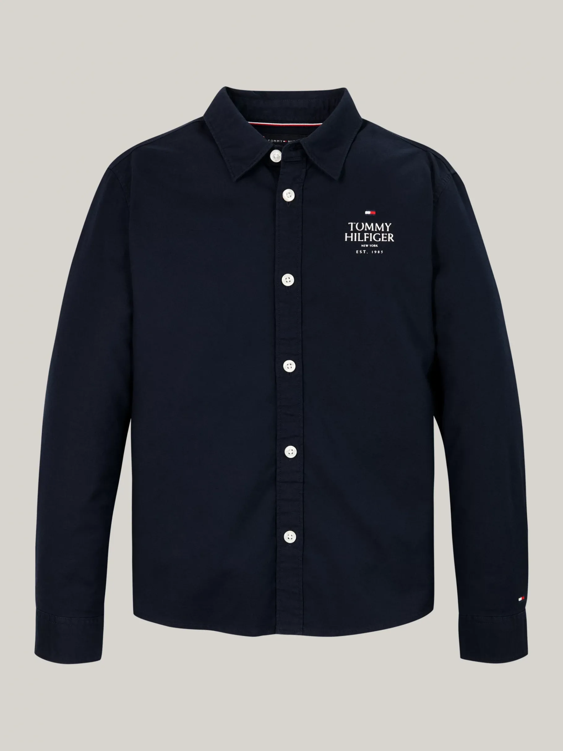 Tommy Hilfiger Hilfiger Logo Regular Fit Oxford-Hemd DESERT SKY Discount