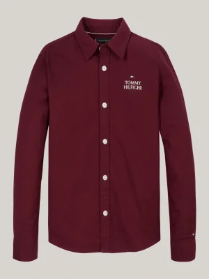 Tommy Hilfiger Hilfiger Logo Regular Fit Oxford-Hemd DEEP ROUGE Online