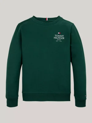 Tommy Hilfiger Hilfiger Logo Rundhals-Sweatshirt ORNAMENTAL GREEN Sale