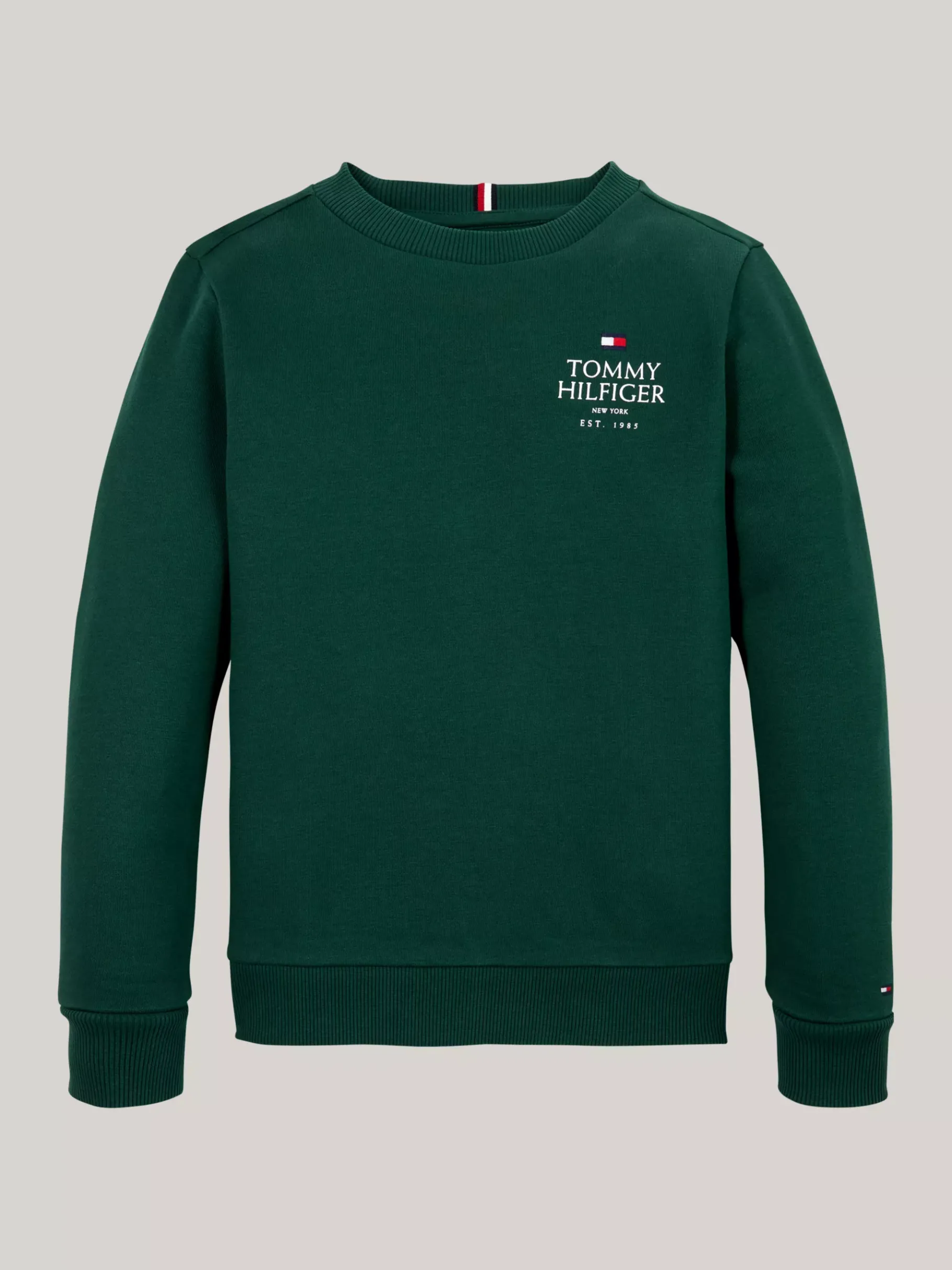 Tommy Hilfiger Hilfiger Logo Rundhals-Sweatshirt ORNAMENTAL GREEN Sale