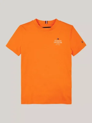Tommy Hilfiger Hilfiger Logo T-Shirt mit Rundhalsausschnitt ORANGE THUNDER Clearance