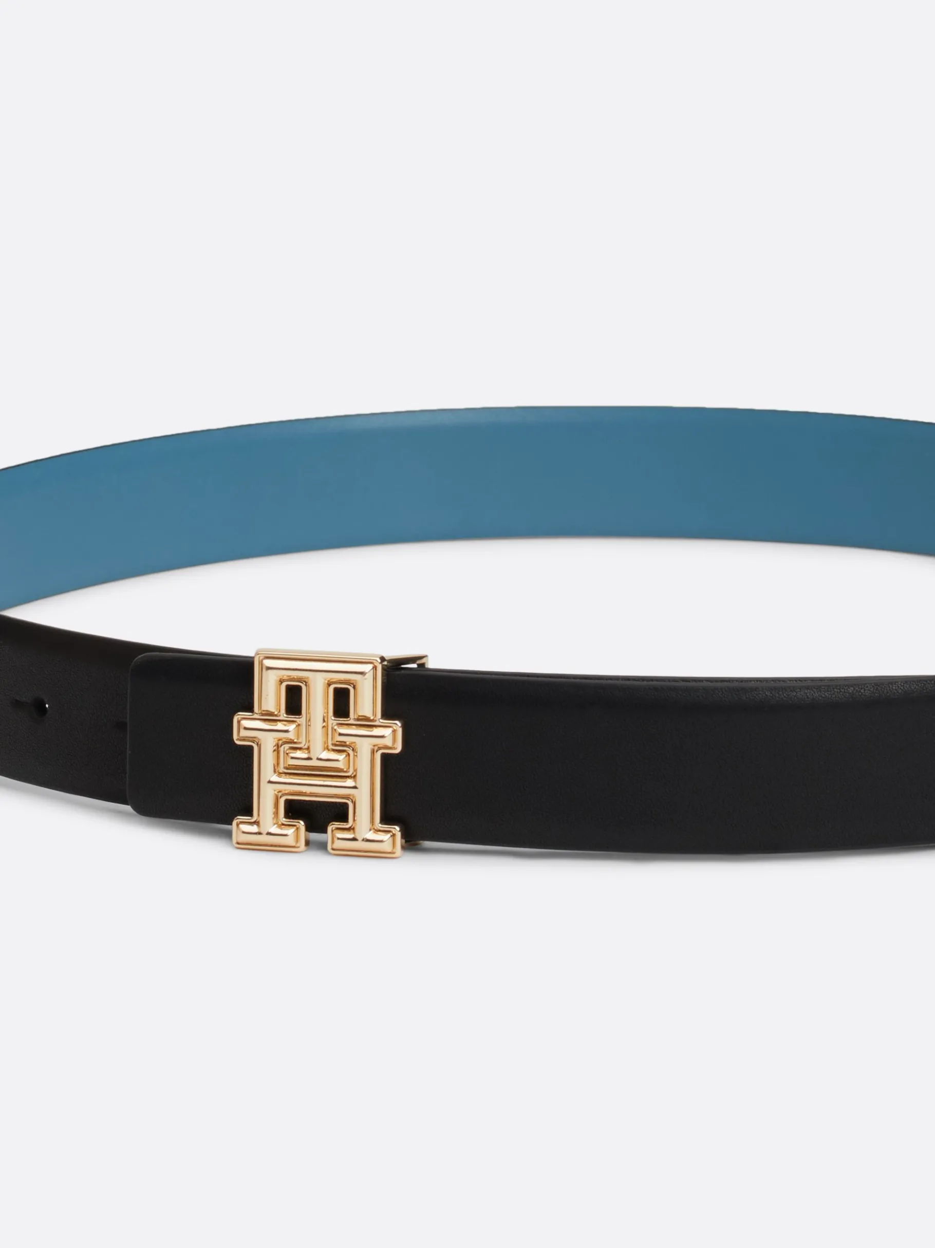Tommy Hilfiger Hilfiger Logo Wendegürtel aus Leder BLACK / FADED INK Clearance
