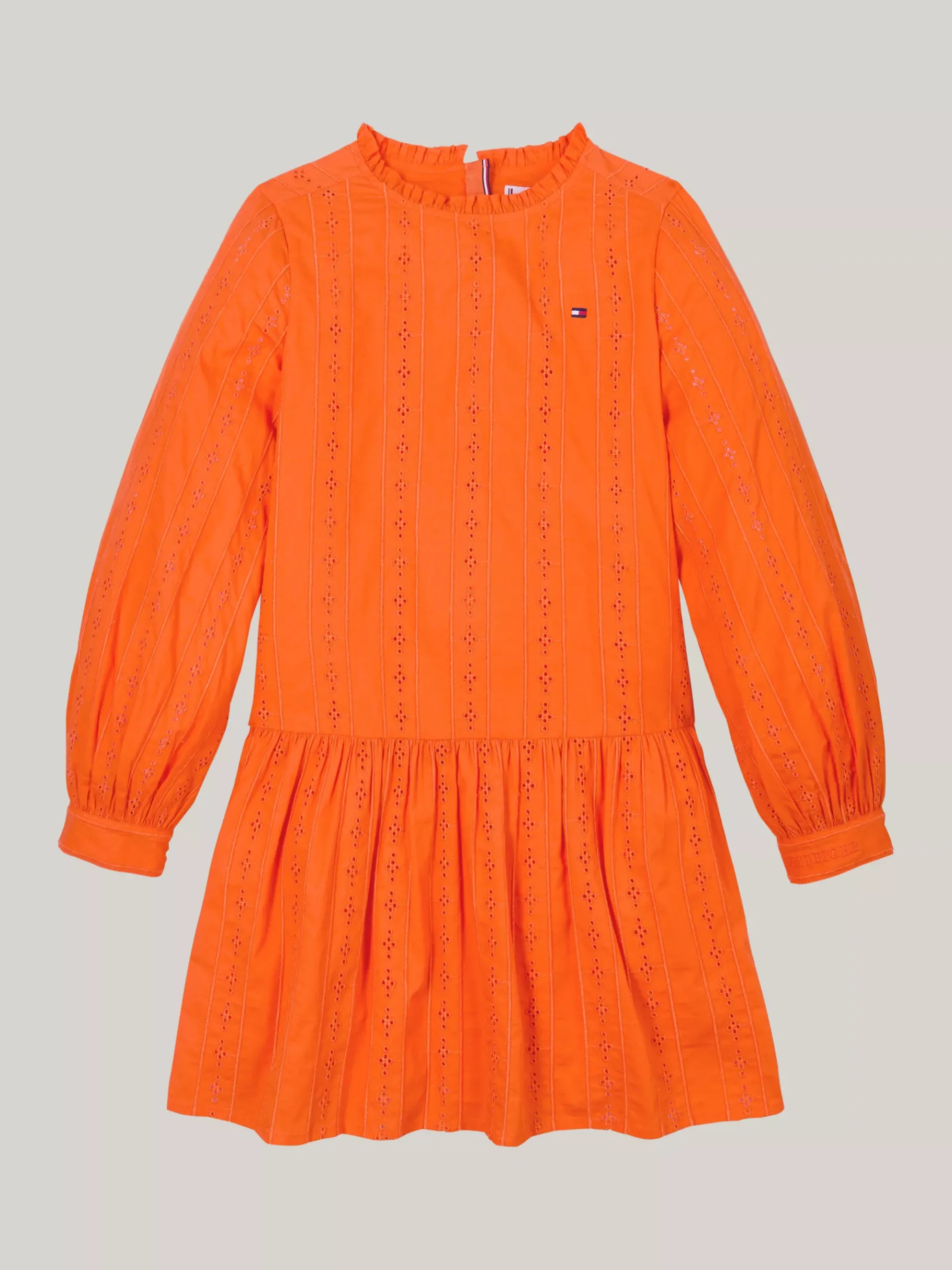 Tommy Hilfiger Hilfiger Monotype Kleid mit Lochstickerei ORANGE THUNDER Flash Sale