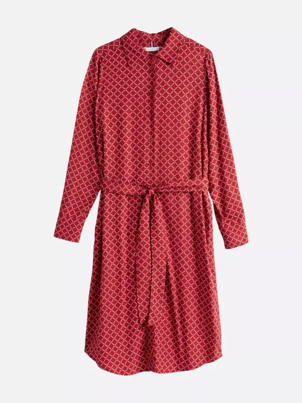 Tommy Hilfiger Hilfiger Monotype Midi-Hemdkleid mit Gürtel DIAMOND MONOTYPE/ DARK MAGMA Best Sale